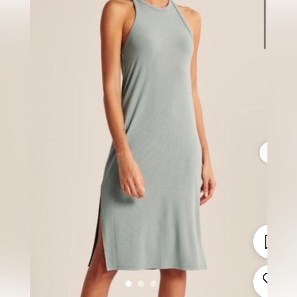 Simple Abercrombie & Fitch Scuba Knit Midi Dress - Sage Green